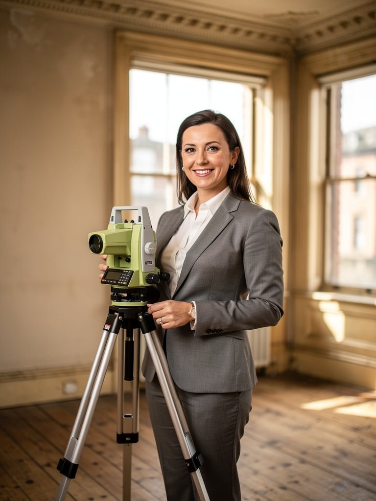 Female property surveyor and building surveying expert